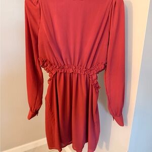 Lulu's Chic Red Long Sleeve Dress